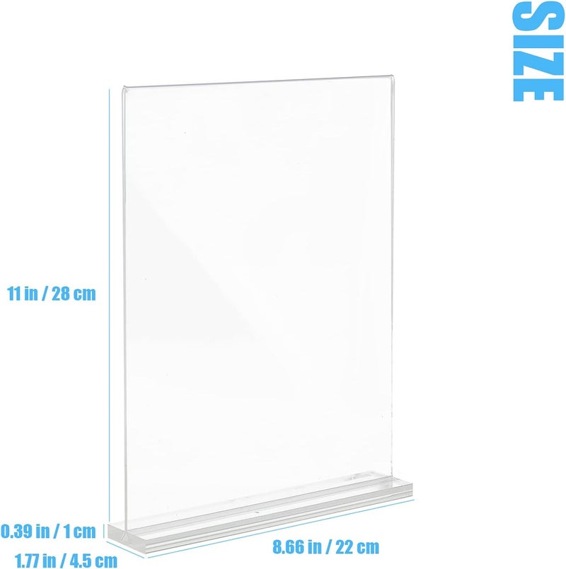 Lechay 8.5 x 11 inches Clear Table Menu Display Stand Desktop Display Stand Paper Holder Table Top Sign Holder Suitable for Restaurants, Office, Home, Store (10 pcs 8.5x11 inch) - Image 2